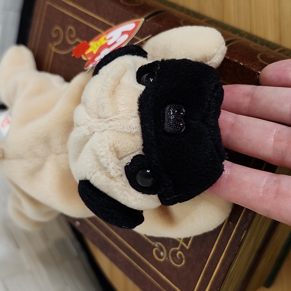🍁3/$25 👉*NWT & VTG* PUGSLY THE PUG DOG ~ORIGINAL TY BEANIE BABIES